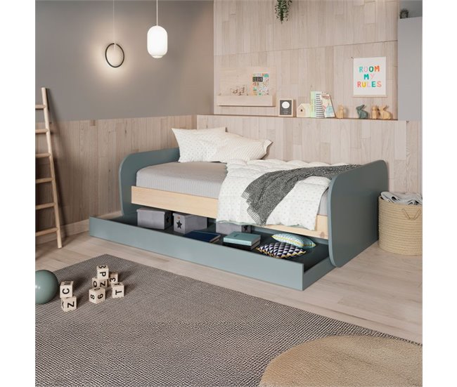 Cama doble juvenil Misty Breeze 205x102 Verde