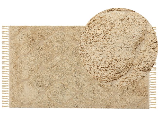 Beliani Alfombra de pelo corto SANLIURFA 80x150 Arena