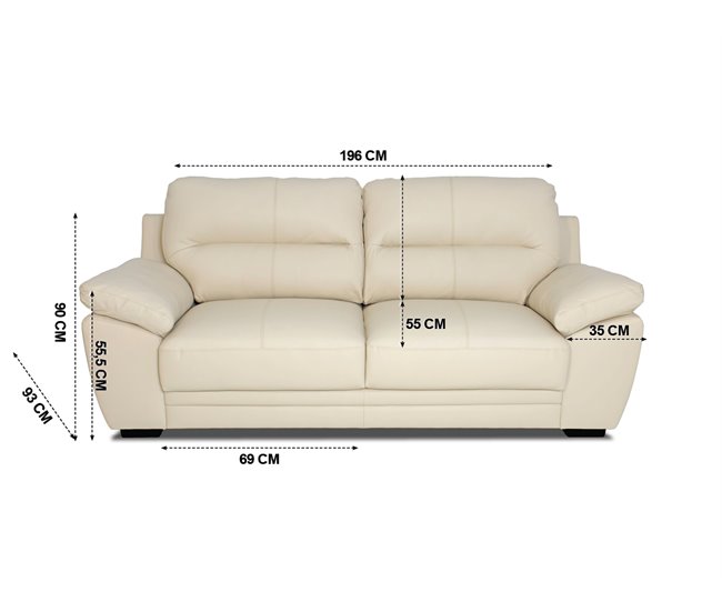 Sofá de piel RICHARD Beige