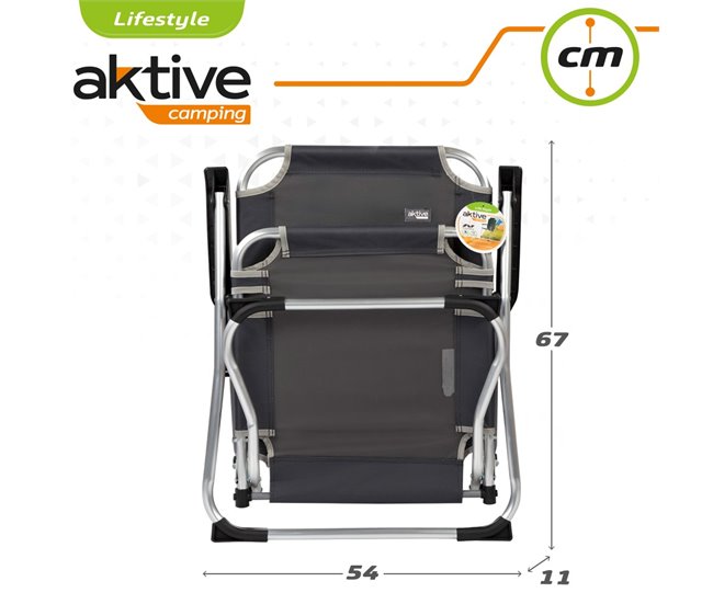 Silla plegable de aluminio fija Aktive Gris