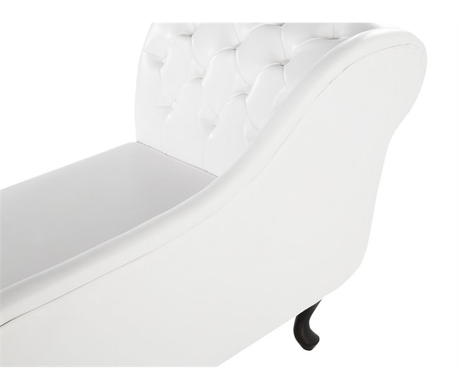 Beliani Chaise longue derecho Piel sintética NIMES Blanco