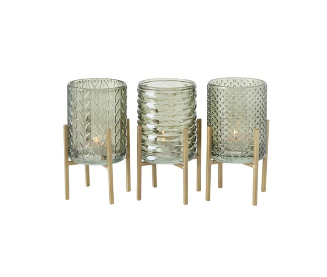 Porta velas BOLITO material cristal Verde
