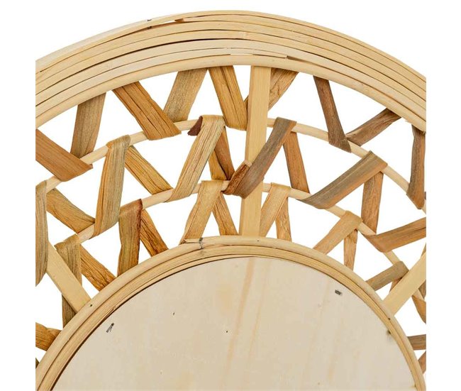 Espejo de bambú y fibra natural Marron