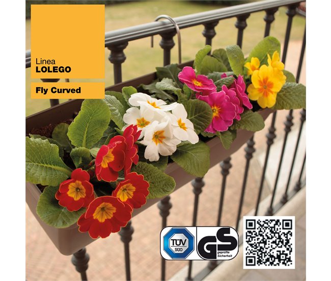 Jardinera 50 cm con soporte de fijación Gris