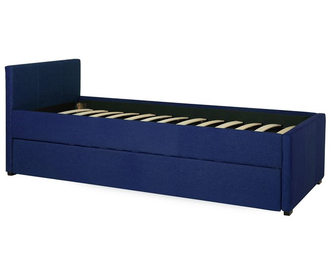 Beliani Cama nido Poliéster MARMANDE 96x214 Azul Marino