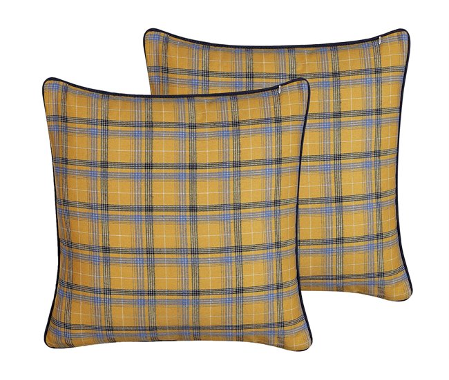 Beliani Cojín decorativo DICENTRA Amarillo
