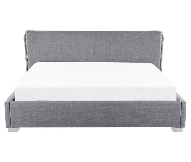 Beliani Cama con somier Poliéster PARIS 195x228 Dorado