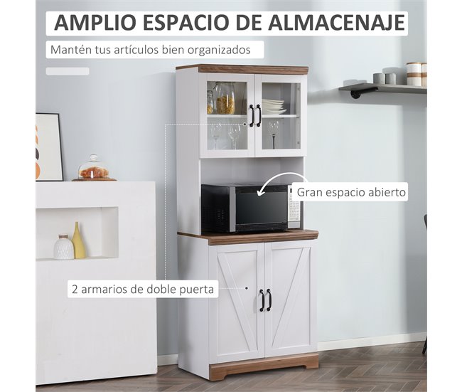 Alacena de Cocina MDF HOMCOM, hogar - cocina 72 Blanco
