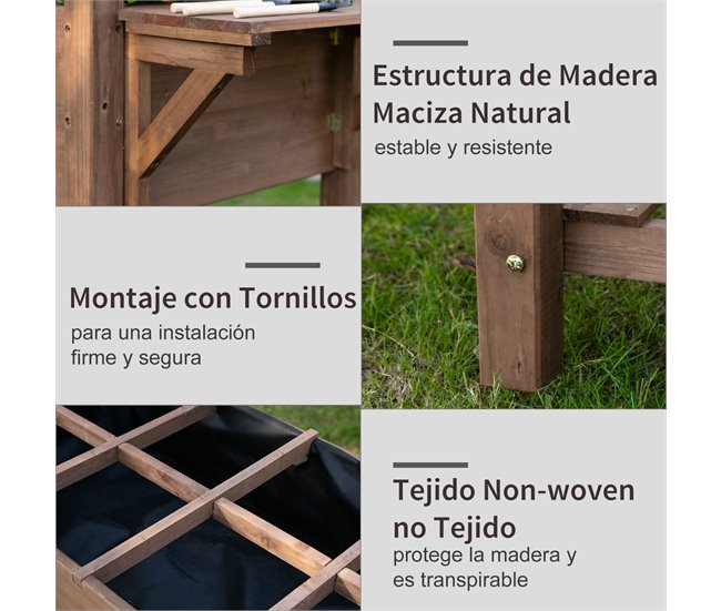 Huerto Urbano de Madera Madera de Abeto Outsunny Marron