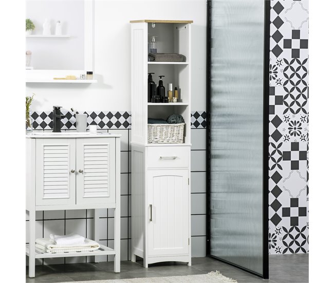 Armario de Baño MDF kleankin, hogar - baño Marron