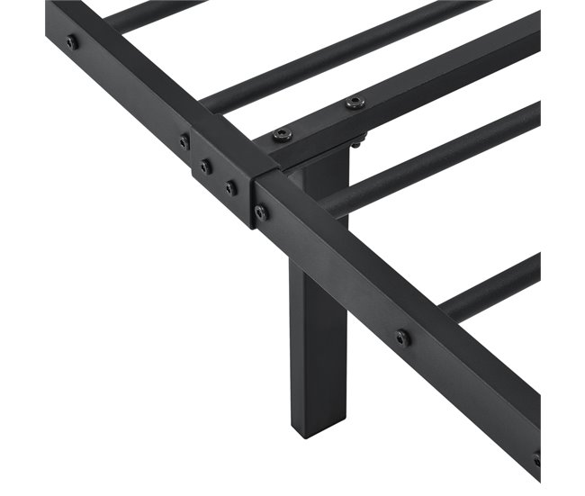 Cama individual (Florenz)  con cabecero curvado y somier metal 126x208 Blanco