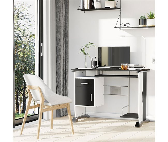 Mesa de Ordenador MDF,Metal HOMCOM, oficina - escritorios 100x52 Negro