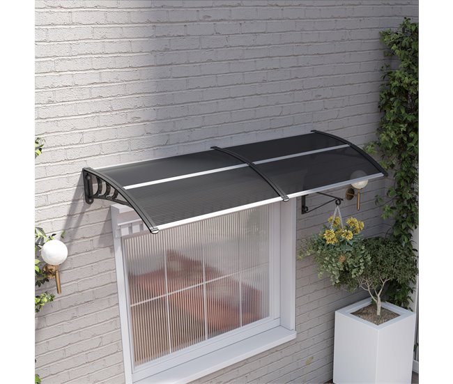 Marquesina Exterior Policarbonato Outsunny Negro