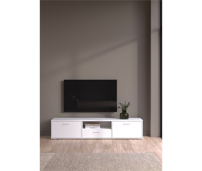Mueble TV 177cm blanco MOKARIS Blanco