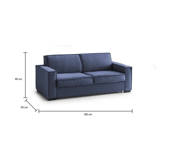 Sofá Cama grande de 2 plazas Daabi Azul Marino