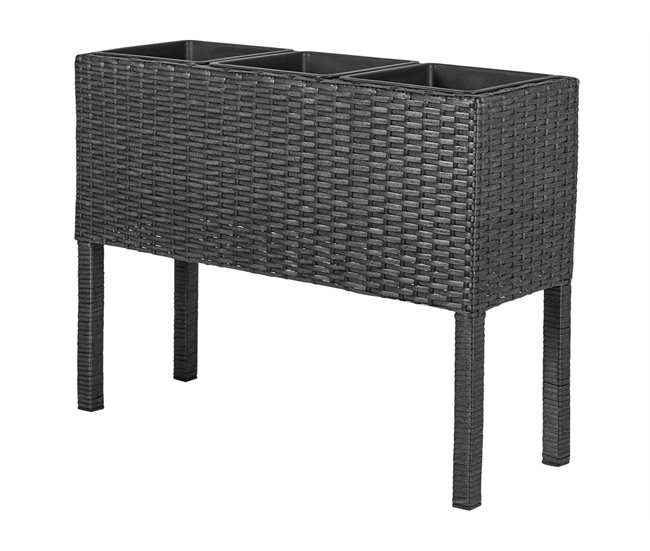 Beliani Maceta con patas CARAGANA Negro