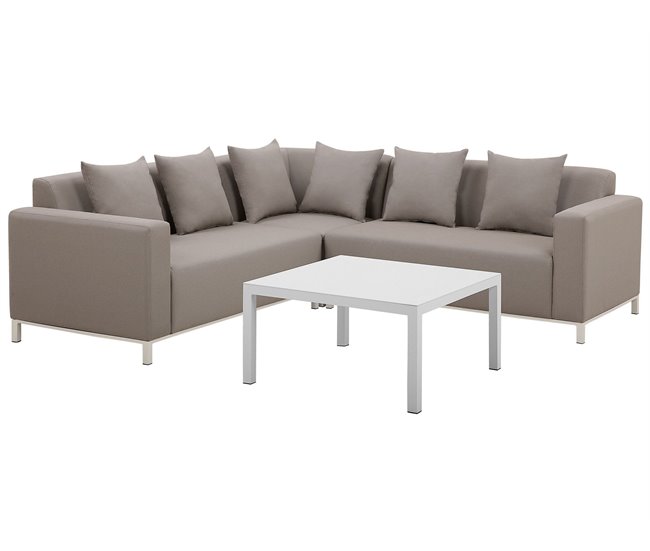 Beliani Conjunto de jardín BELIZE Gris Oscuro