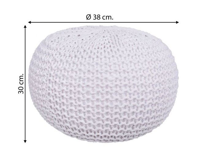 Puff de algodón trenzado Blanco