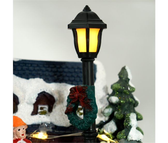 Pueblo Navideño Resina HOMCOM, hogar - decoración Multicolor