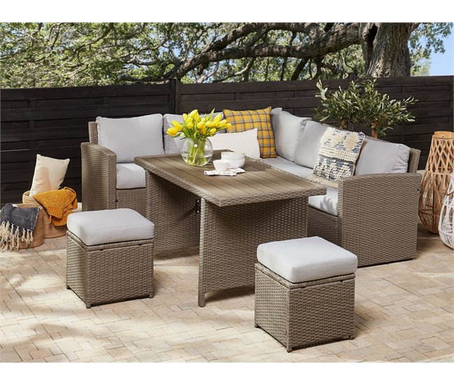 Beliani Conjunto de jardín BARDI Blanco