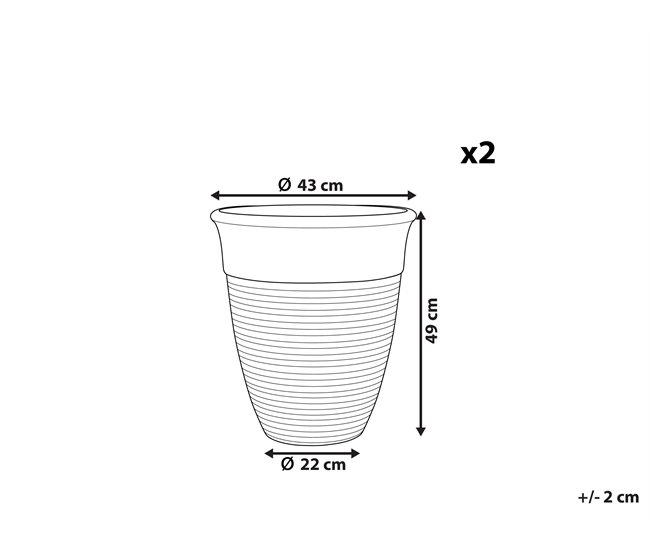 Beliani Conjunto de 2 macetas KATALIMA Marron
