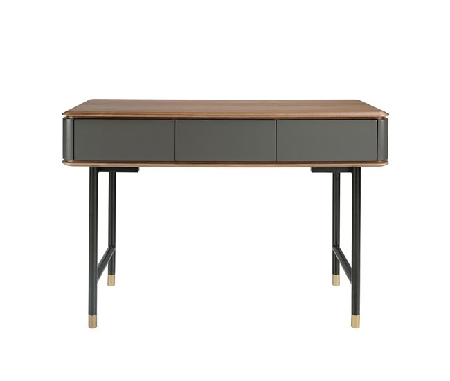 Consola rectangular, madera y acero 7171 Gris Oscuro