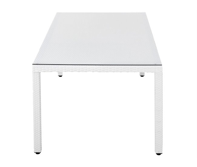 Beliani Mesa de jardín ITALY 100x220 Blanco