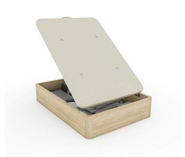 Canapé Abatible de Madera Cambrian Gran capacidad 135x190 Roble