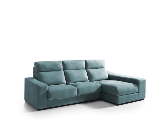 Chaise longue 4 plazas con 3 puffs FULL Azul Medio