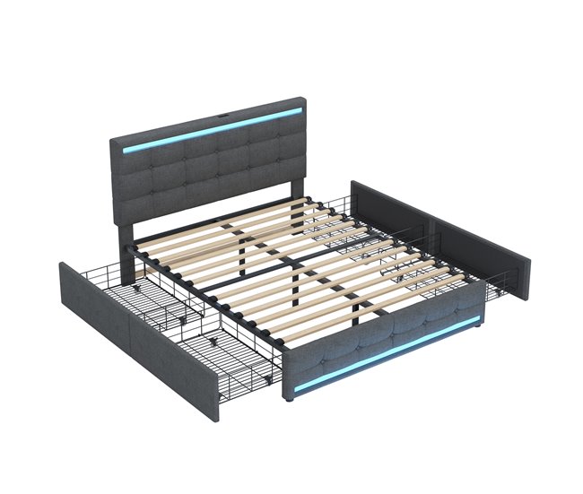 Camas de matrimonio Gris