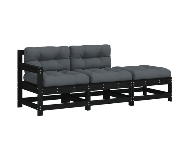 Juego De Muebles De Jardín Negro/ Gris