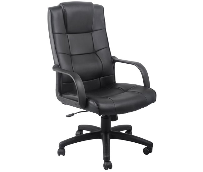Silla de escritorio DAN de piel sintética negra Negro