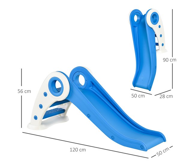 Tobogán Plegable Infantil HDPE HOMCOM Azul