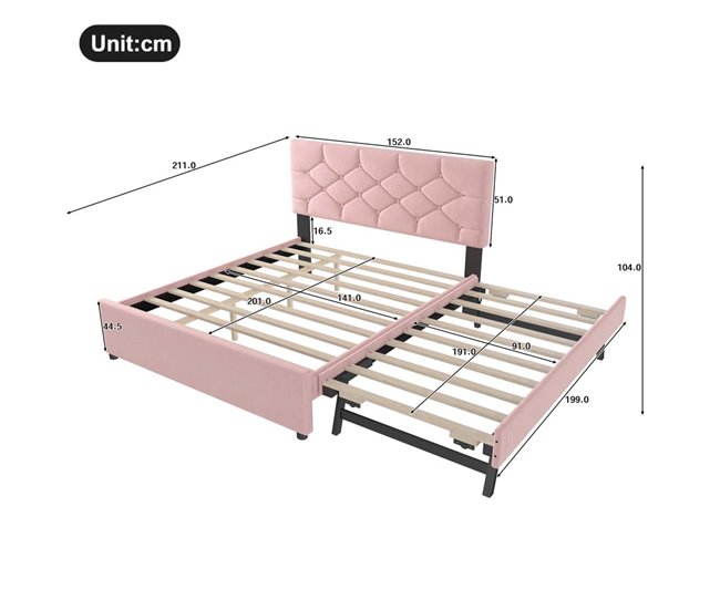 Camas nido 152x211 Rosa