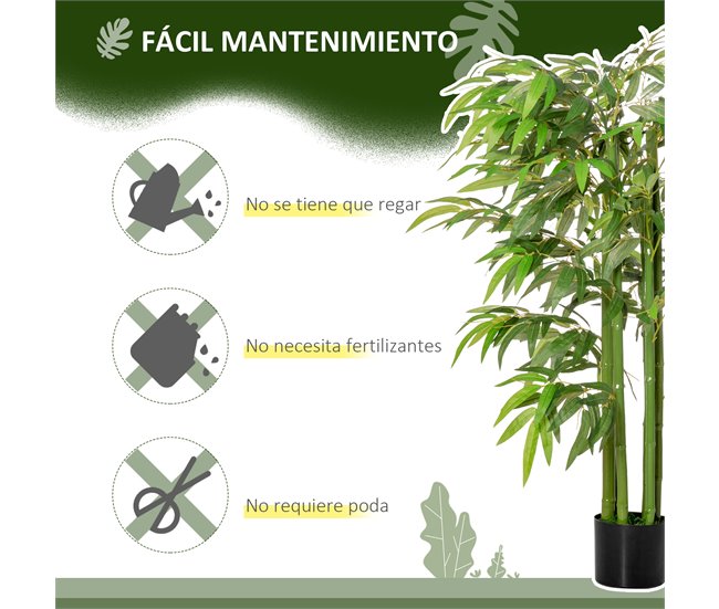 Bambú Artificial PE HOMCOM, hogar - decoración hogareña Verde