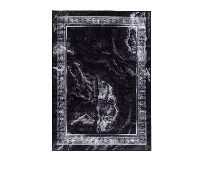 Alfombra lavable MIRO 51278.810 Mármol griego 160x220 Negro