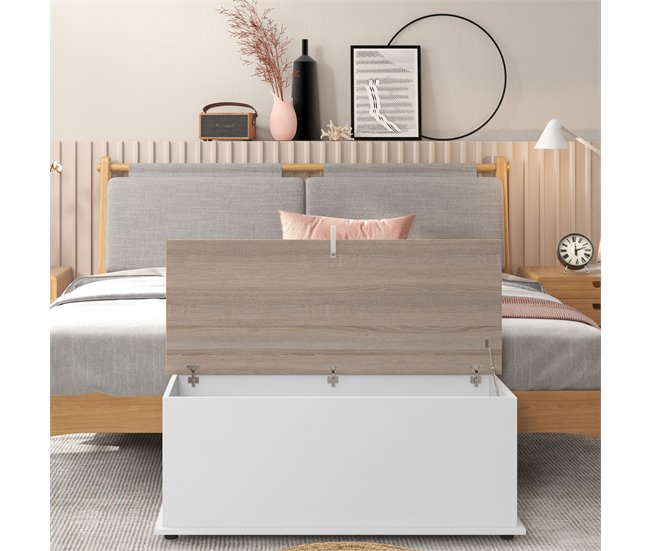 Baúl de Almacenaje Melamina de Madera HOMCOM Marron