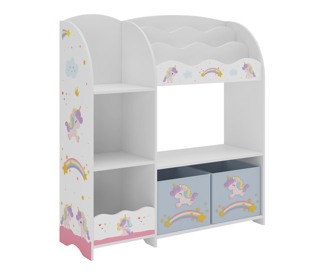 Estantería Infantil Lysekil aglomerado - Motivo de unicornio Multicolor