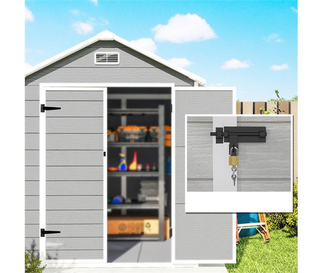 Caseta de Jardín PP, Aluminio Outsunny Gris