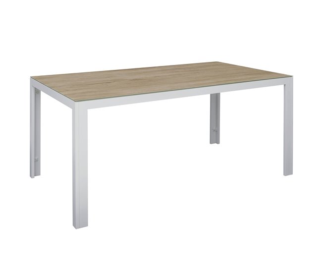 Set de jardín con mesa y 6 sillas ANZIO color gris Blanco