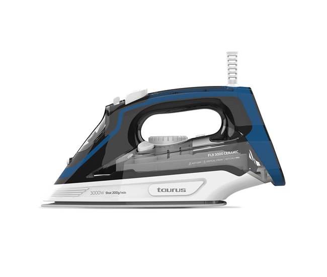 Plancha de vapor 3000W 45g/min TAURUS FIJI 3000 CERAMIC STI3000 Blanco/ Azul