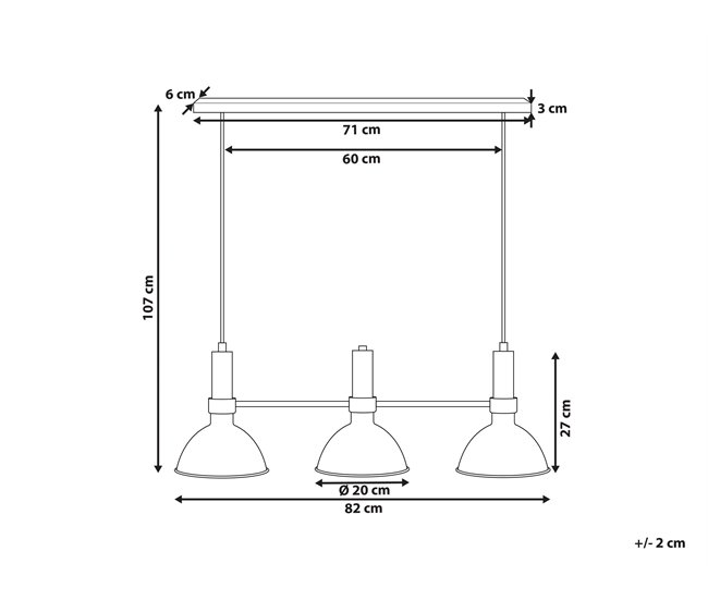 Beliani Lámpara colgante BELES Negro
