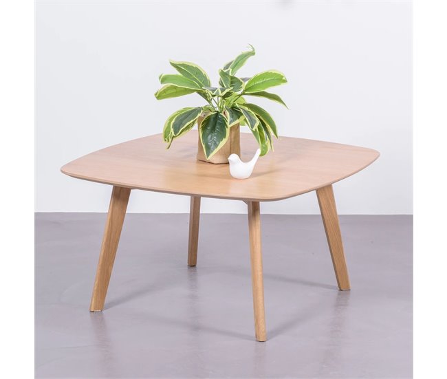 Mesa auxiliar cuadrada en madera de roble  - Northpole 80x80 Roble