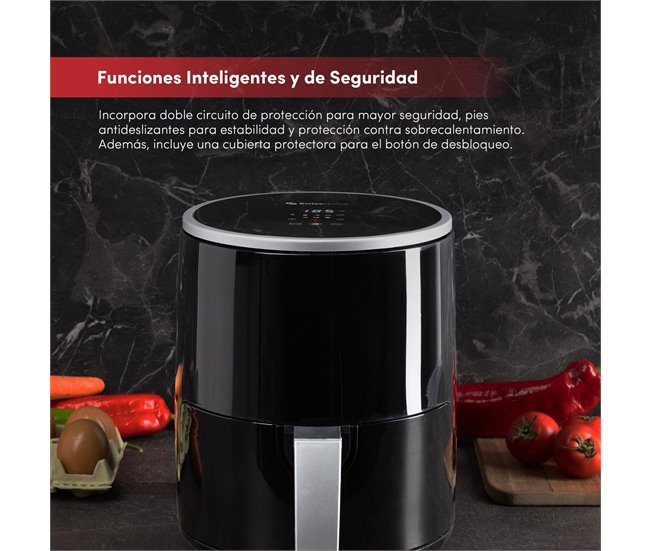 Air Fryer con pantalla digital y temperatura ajustable SwissHome Negro
