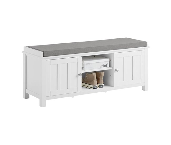 Zapatero con 2 Puertas Cerradas y 2 Estantes FSR35-W SoBuy Blanco
