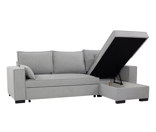 Chaise longue con cama MARLON reversible 3 plazas gris Gris