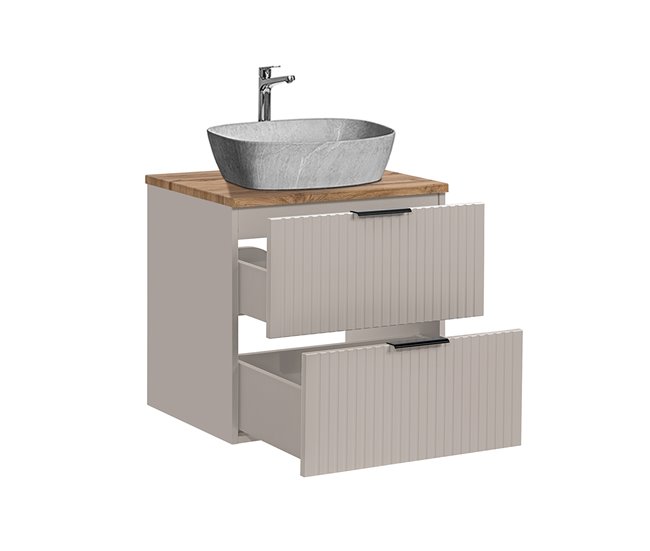 Conjunto mueble lavabo individual y columna Adriel Beige