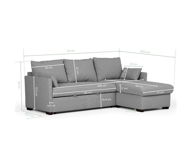 BUDWING Orlando Sofá Cama Beige