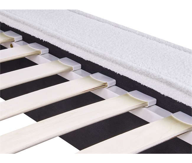 Beliani Cama con somier Bouclé LINARDS 230x242 Blanco