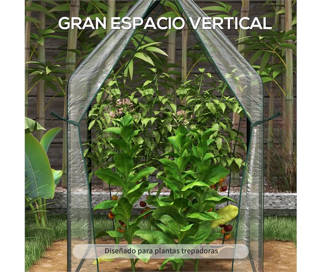 Invernadero de Jardín Acero, PVC Outsunny Transparente